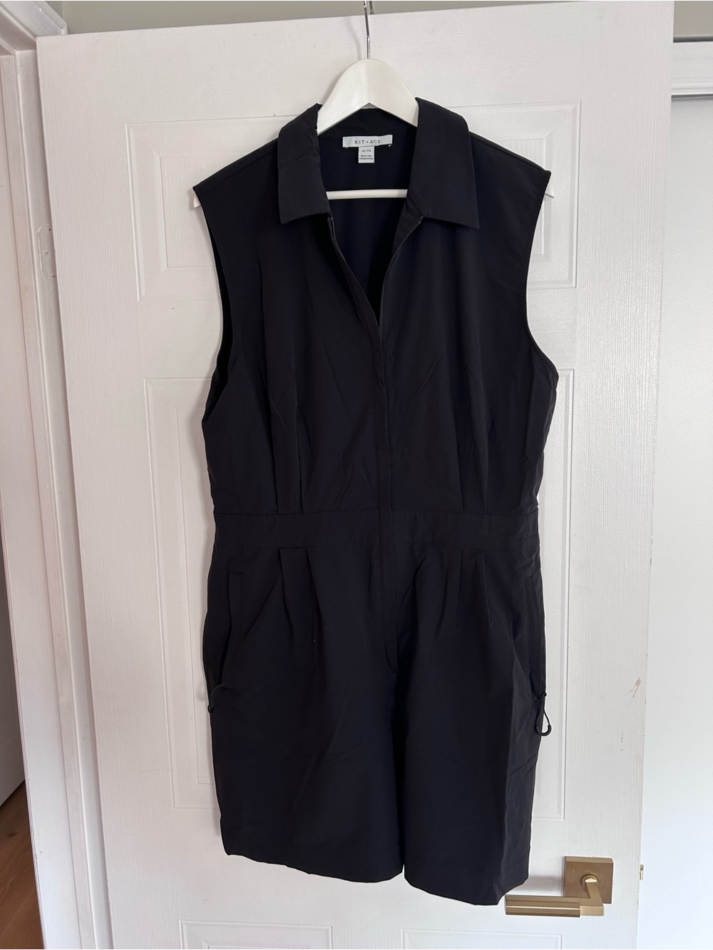 Kit and Ace Black Sleeveless Collared Romper